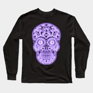 Violet Neon Calavera Long Sleeve T-Shirt